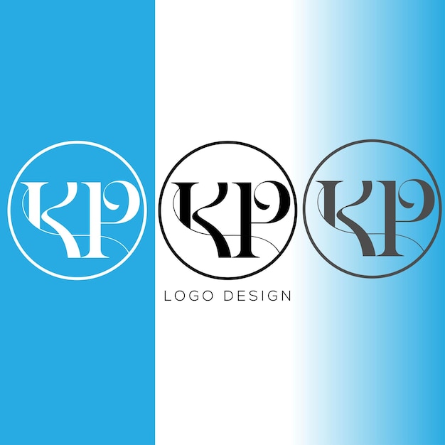 Diseño de logotipo de letra inicial de KP
