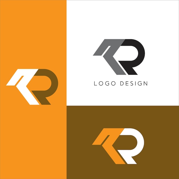 Diseño de logotipo de letra inicial KR