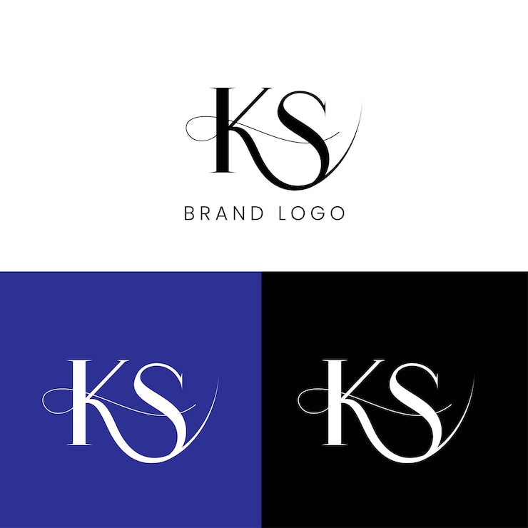 Vector diseño de logotipo de letra inicial ks