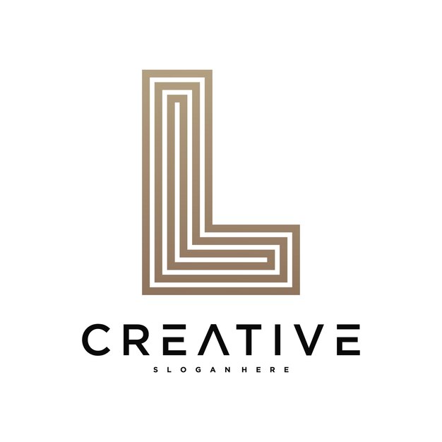 Diseño del logotipo de la letra inicial L de Preamium Vector