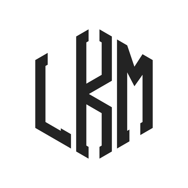 Diseño del logotipo Letra inicial LKM Monograma Logotipo con forma de hexágono