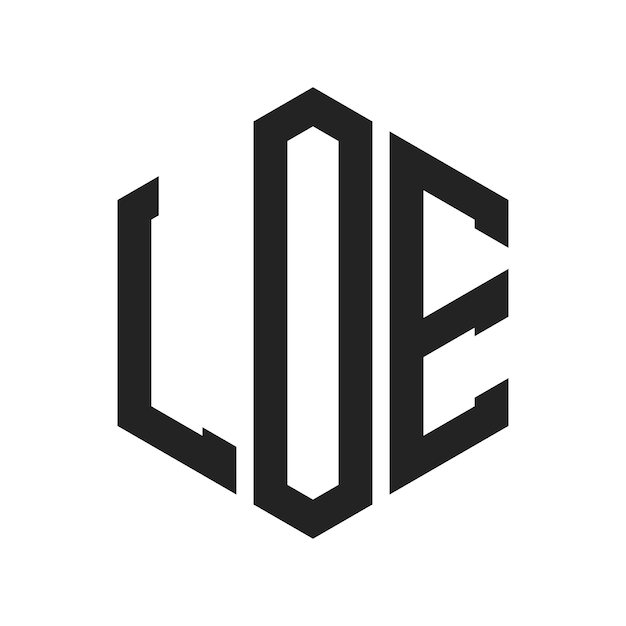 Diseño del logotipo Letra inicial LOE Monograma Logotipo con forma de hexágono