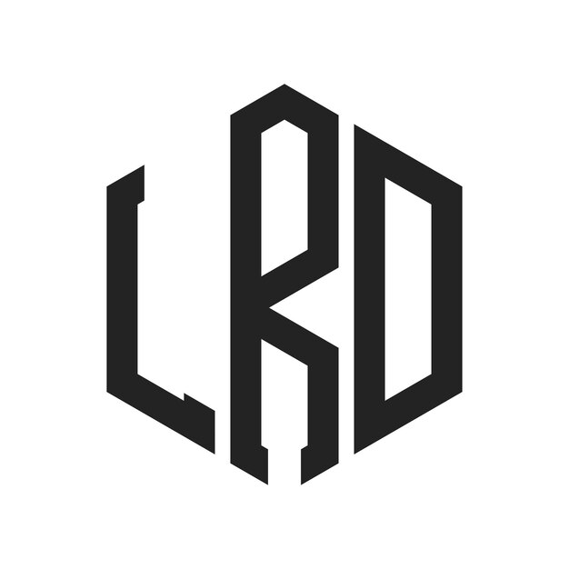 Diseño del logotipo Letra inicial LRD Monograma Logotipo con forma de hexágono