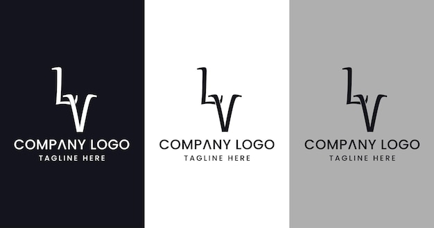 Diseño de logotipo de letra inicial LV Signo de símbolo moderno creativo excepcional