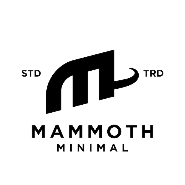 Diseño del logotipo de la letra inicial Mammoth M