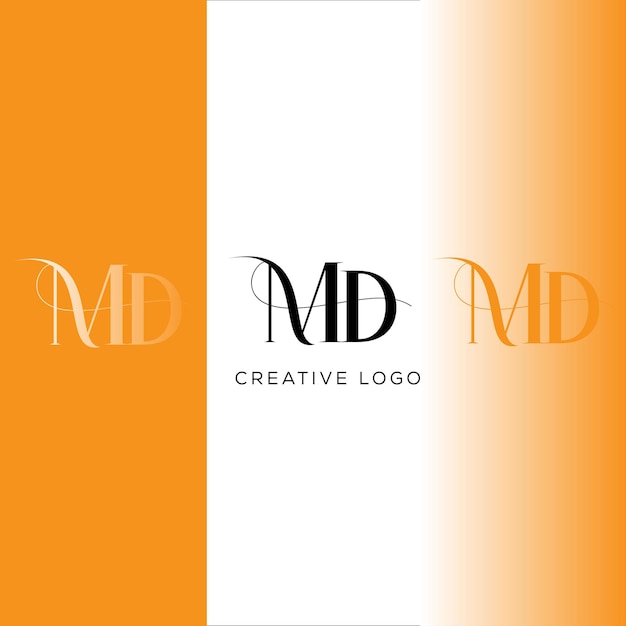 Diseño de logotipo de letra inicial MD