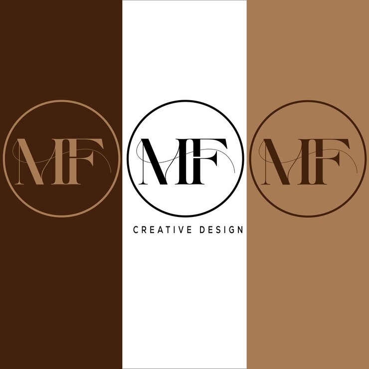 Vector diseño de logotipo de letra inicial mf