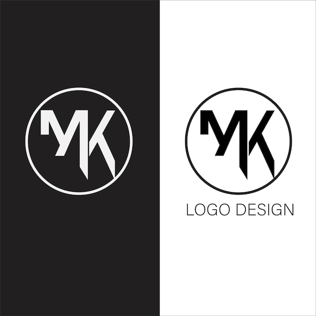 Diseño de logotipo de letra inicial MK