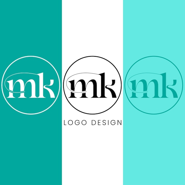 Diseño de logotipo de letra inicial MK