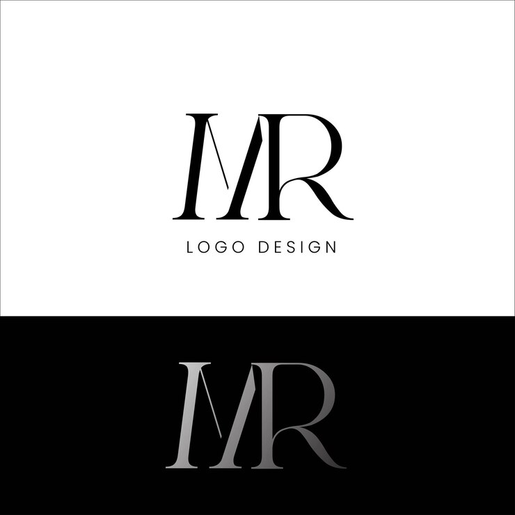 Vector diseño de logotipo de letra inicial mr