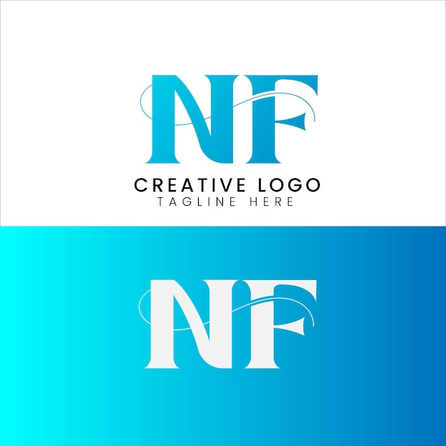 Diseño de logotipo de letra inicial NF
