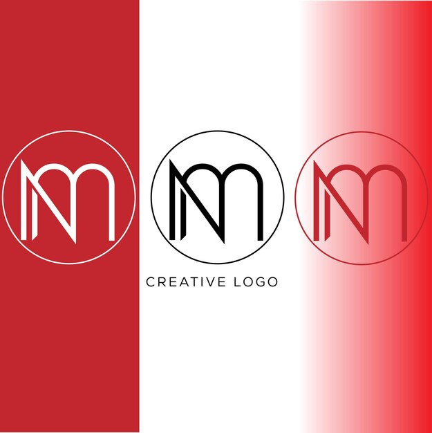 Diseño de logotipo de letra inicial NM