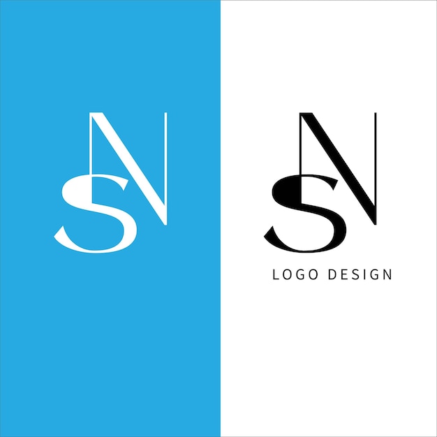 Diseño de logotipo de letra inicial ns