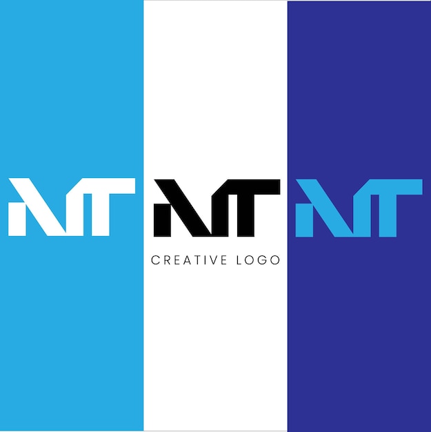 Diseño de logotipo de letra inicial NT