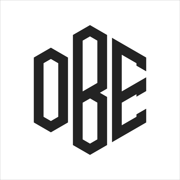 Diseño del logotipo Letra inicial OBE Monograma Logotipo con forma de hexágono
