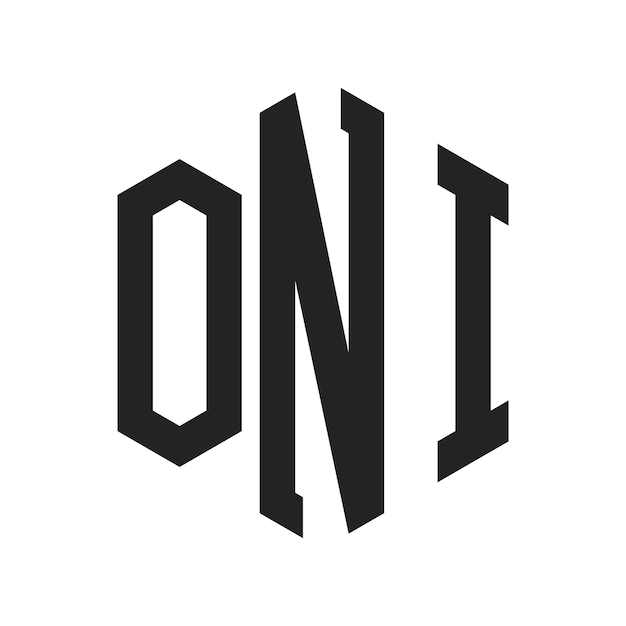 Diseño del logotipo Letra inicial ONI Monograma Logotipo con forma de hexágono