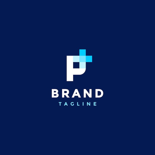 Diseño de logotipo de la letra inicial P más la letra P con acento más el diseño del icono