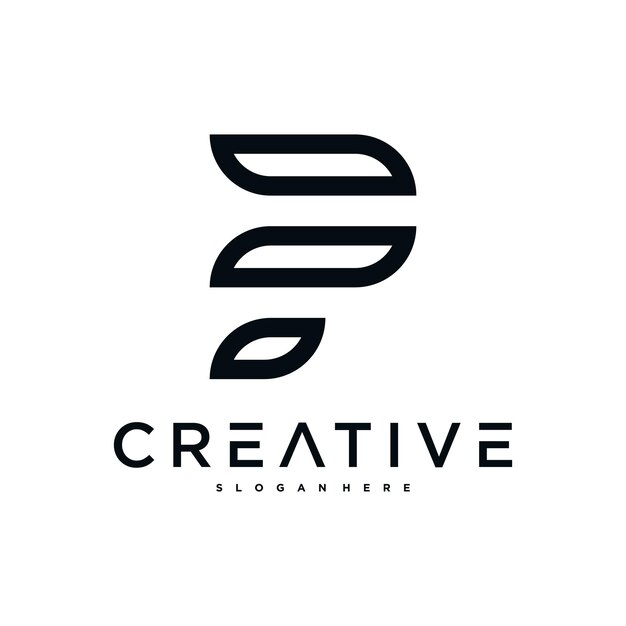 Diseño del logotipo de la letra inicial P de Preamium Vector