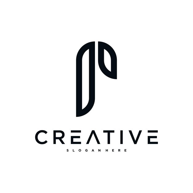 Diseño del logotipo de la letra inicial P de Preamium Vector