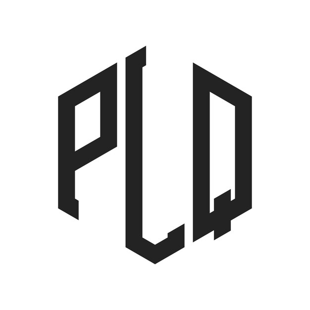 Diseño del logotipo Letra inicial PLQ Monograma Logotipo con forma de hexágono