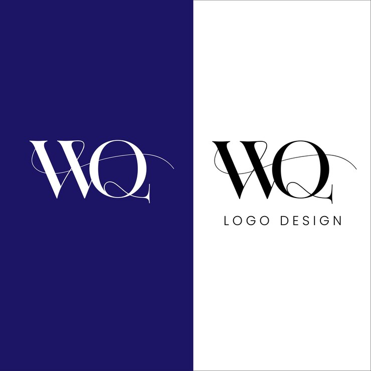 Vector diseño del logotipo de la letra inicial qw