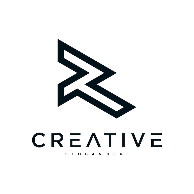 Diseño del logotipo de la letra inicial R de Preamium Vector