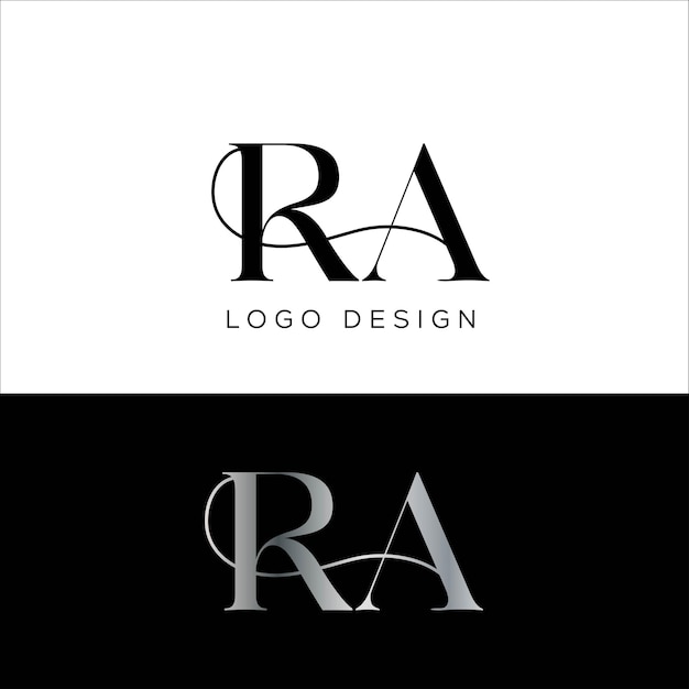 Diseño de logotipo de letra inicial RA