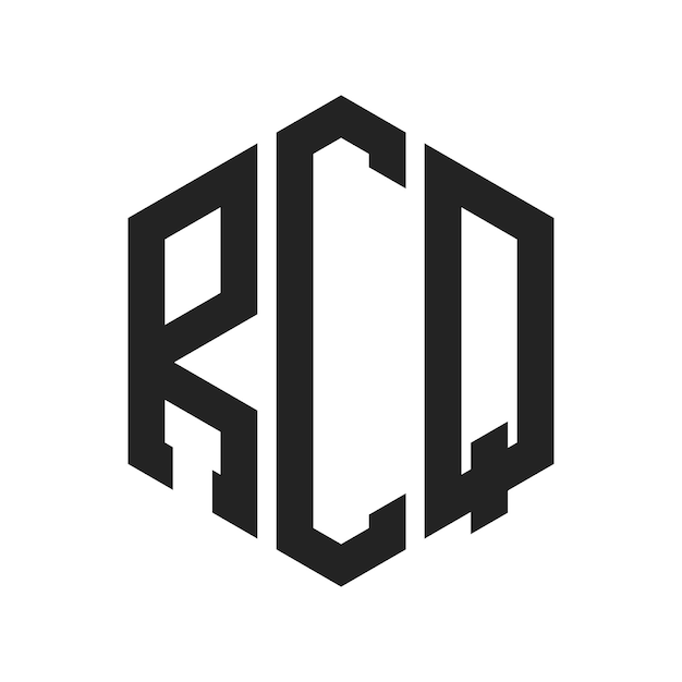 Diseño del logotipo Letra inicial RCQ Monograma Logotipo con forma de hexágono