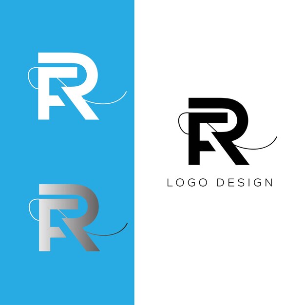 Diseño de logotipo de letra inicial RF