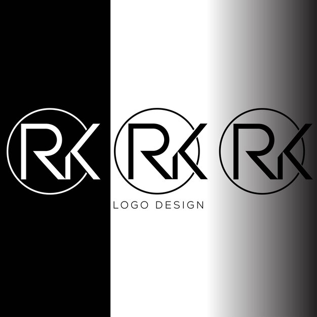 Diseño de logotipo de letra inicial RK