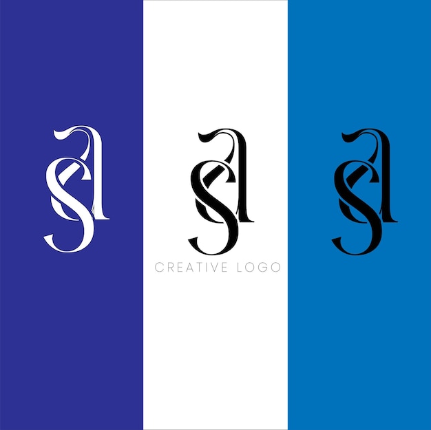 Diseño de logotipo de letra inicial SA