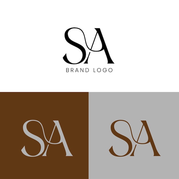 Diseño de logotipo de letra inicial SA