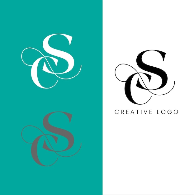 Diseño de logotipo de letra inicial SC