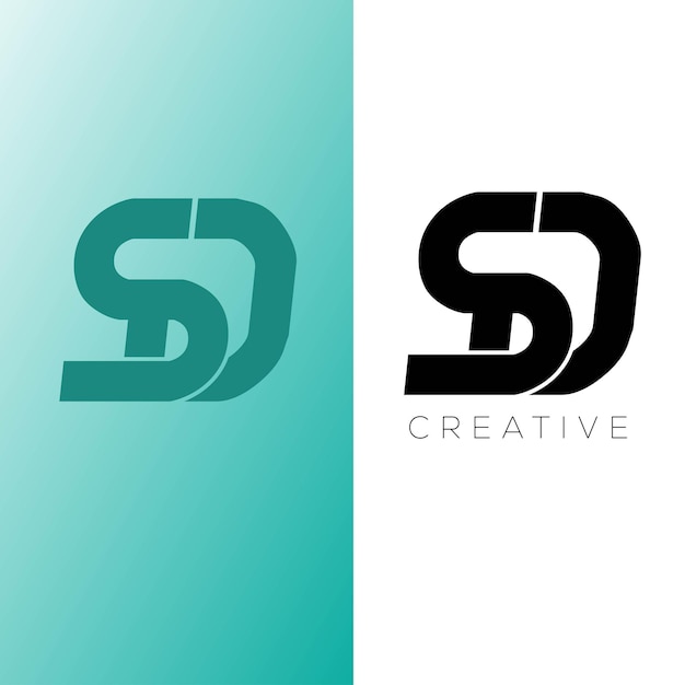 Diseño de logotipo de letra inicial sd