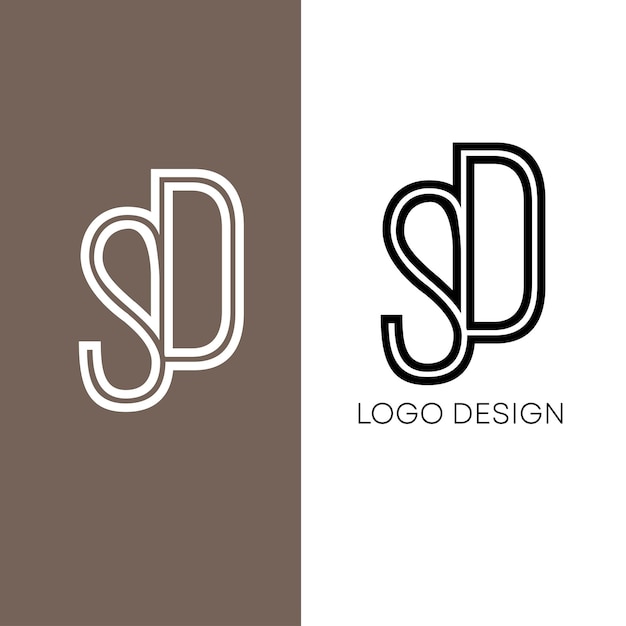 diseño de logotipo de letra inicial sd