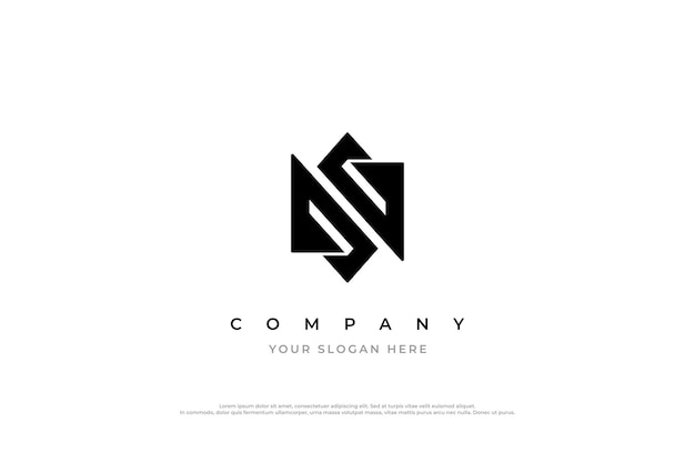 Diseño del logotipo de la letra inicial simple SN o NS
