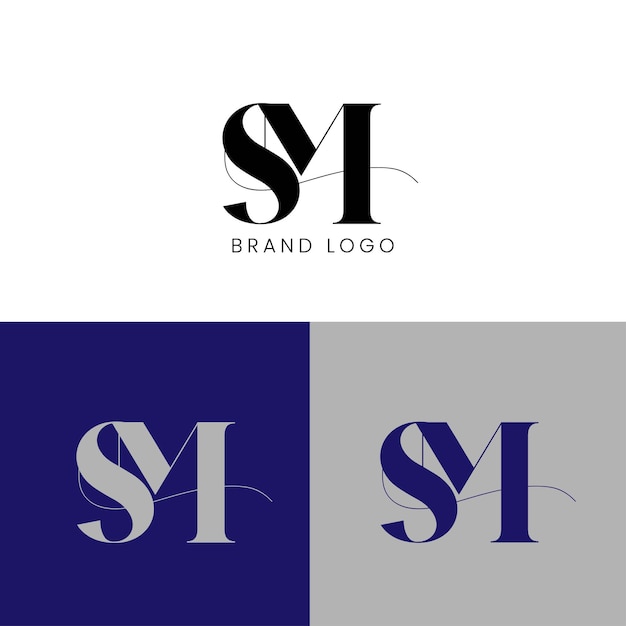 diseño de logotipo de letra inicial sm