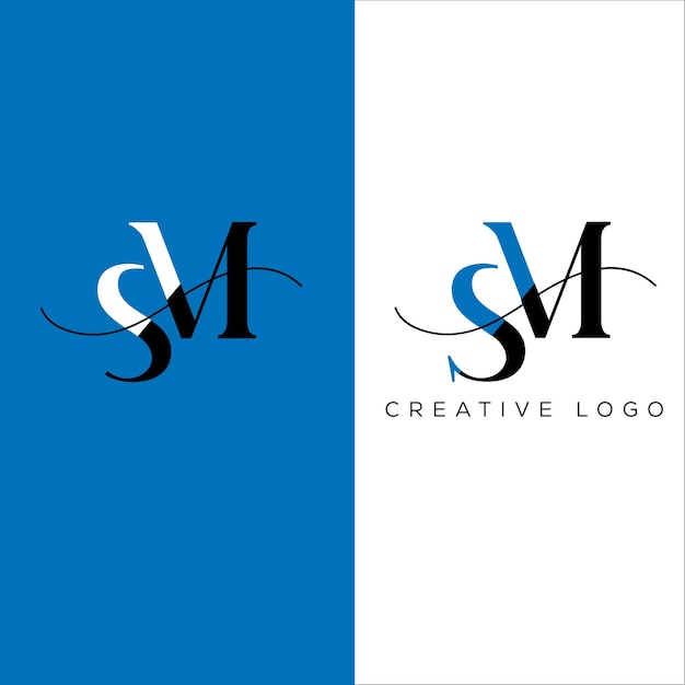 diseño de logotipo de letra inicial sm