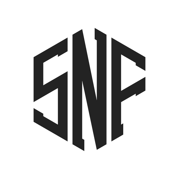 Diseño del logotipo Letra inicial SNF Monograma Logotipo con forma de hexágono