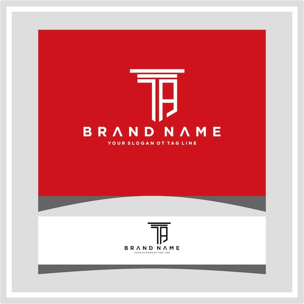 diseño de logotipo de letra inicial de ta corporativa única y moderna
