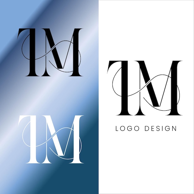 Diseño de logotipo de letra inicial TM