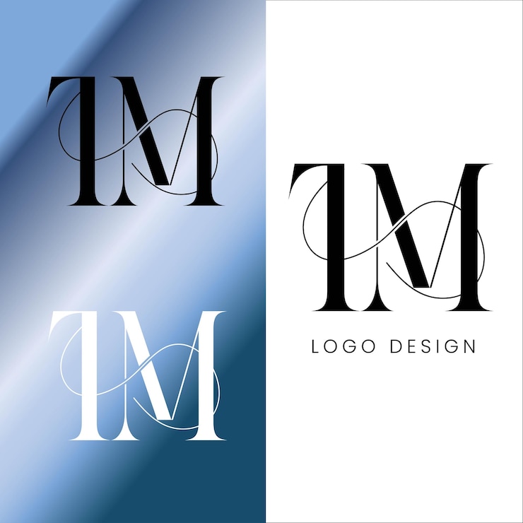 Vector diseño del logotipo de la letra inicial tm