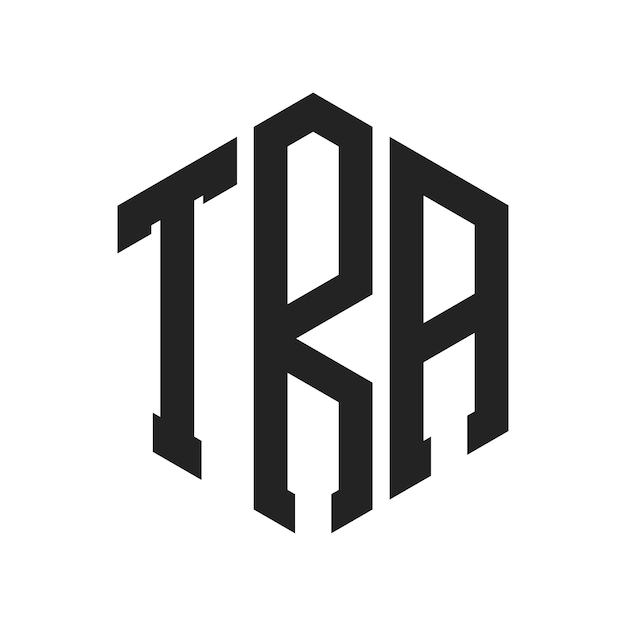 Diseño del logotipo Letra inicial TRA Monograma TRA Logotipo con forma de hexágono