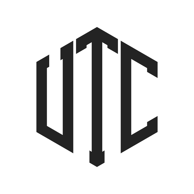Diseño del logotipo Letra inicial UTC Monograma Logotipo con forma de hexágono