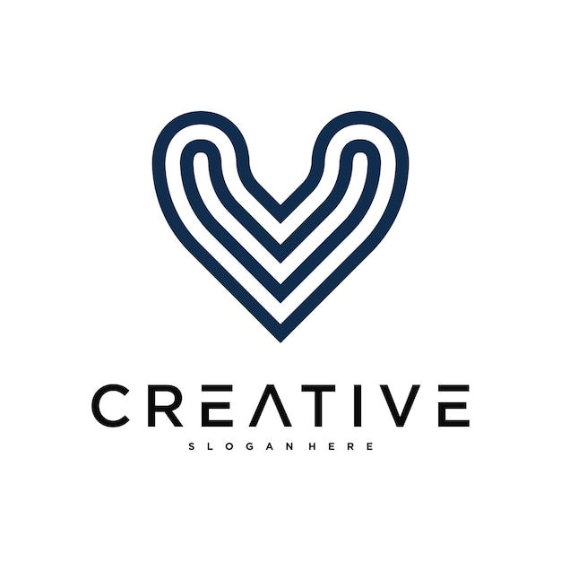 Diseño del logotipo de la letra inicial V de Preamium Vector