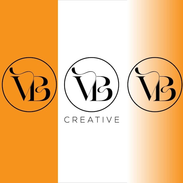 Vector diseño de logotipo de letra inicial vb