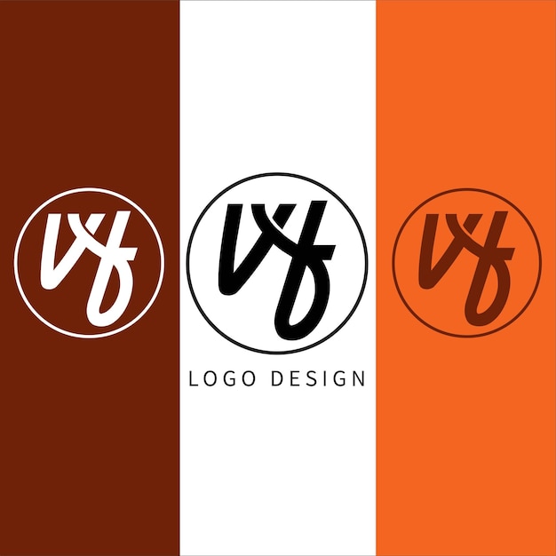 Diseño de logotipo de letra inicial VF