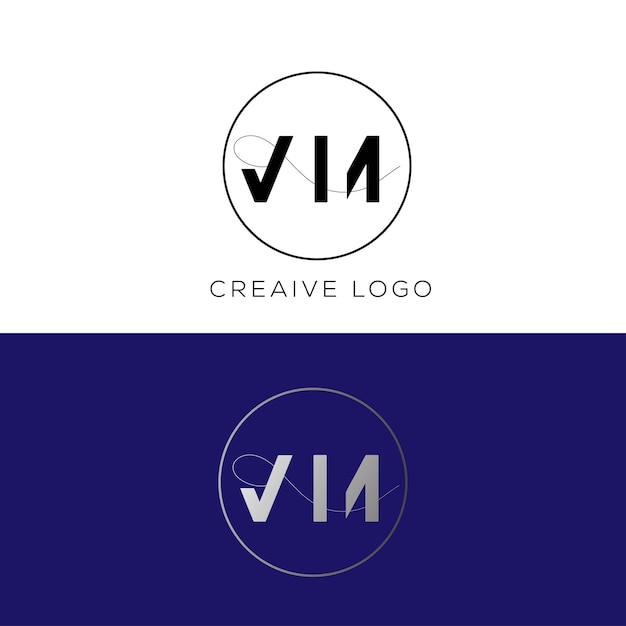 Diseño del logotipo de la letra inicial de VM