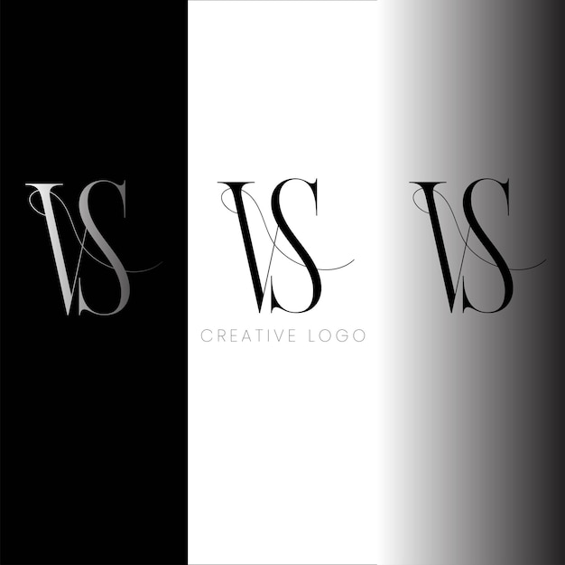 Diseño de logotipo de letra inicial VS