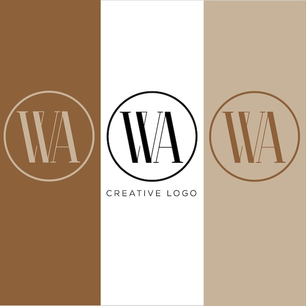 Vector diseño del logotipo de la letra inicial wa